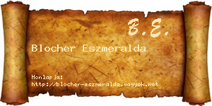 Blocher Eszmeralda névjegykártya